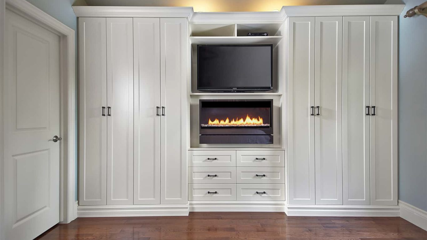 white-wardrobe-closet-toronto-tv-fireplace